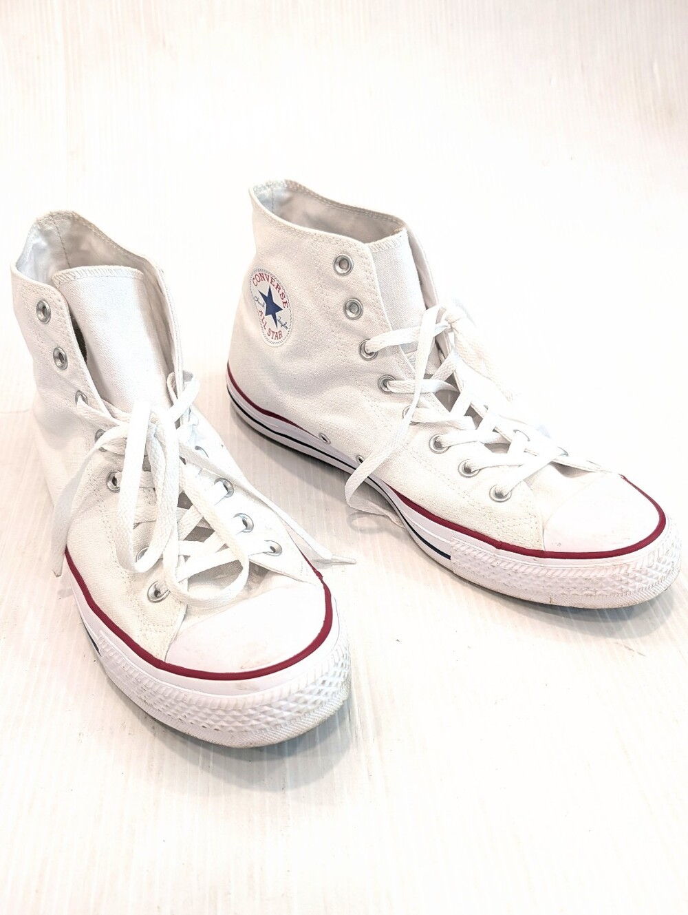 CONVERSE All Star High-Top Sneakers White Canvas Shoes Size 13 Men's